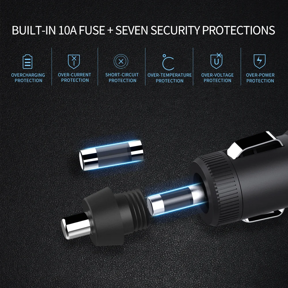 12/24v Socket Splitter Plug Dual USB Car Cigarette Lighter Adapter Charging Universal Motorcycle Phone Holder Usb Abs 2 Ports