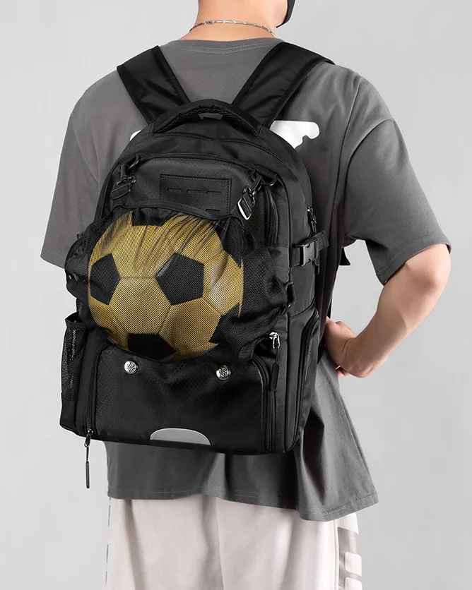 Large Sport Backpack Bag with Separate Ball Holder Shoes Compartment For Basketball Soccer Volleyball Swim Gym Travel Team