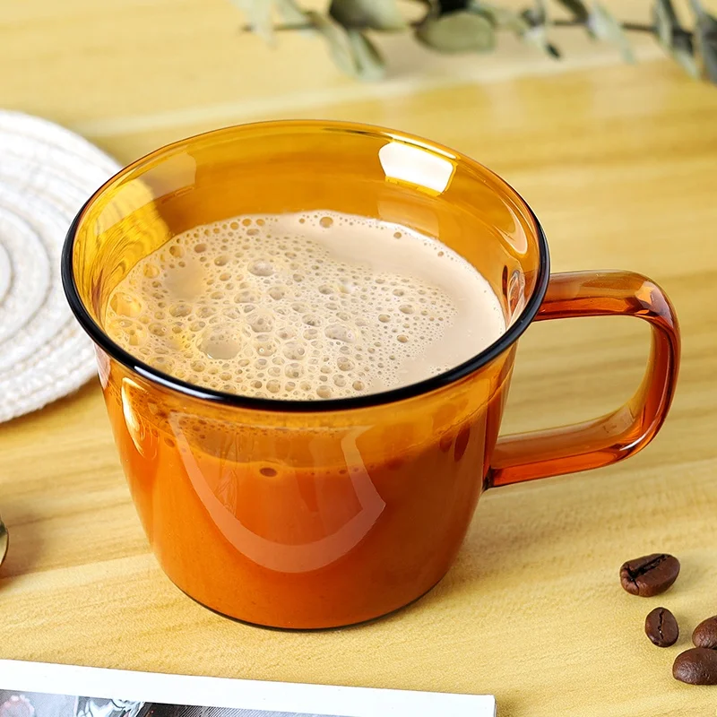 Cold Drinking Coffee Glasses Colorful High Borosilicate Glass Tea Cups Milk Mug Water Glass Cups With Handle