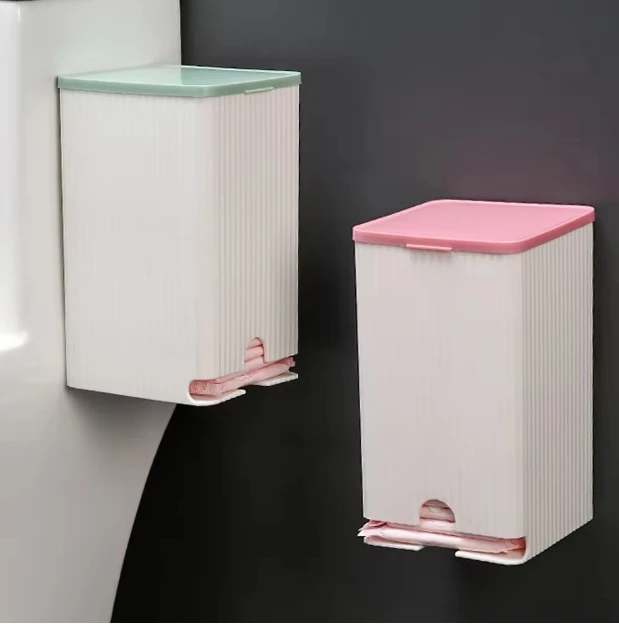 Multifunctional Wall Mounted Sanitary Napkin Storage Box Small Tissue Cotton Swabs Organizer For Bathroom With Lid