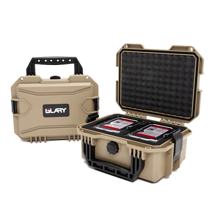 GLARY portable outdoor hard drive storage case rugged external hard drive carrying case box lightweight hard drive case box