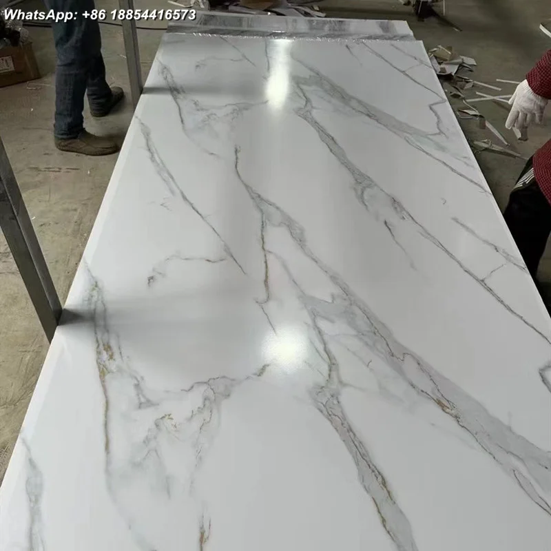 PVC Marble Sheet tv wall decoration board Bamboo charcoal WPC PVC foam wall Panel