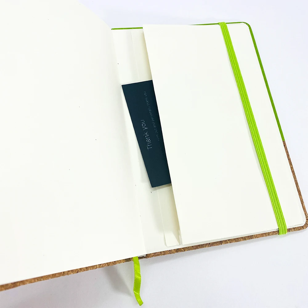 A5 Hardcover Custom Planner PU Leather Connected with Cork Cover Notebook