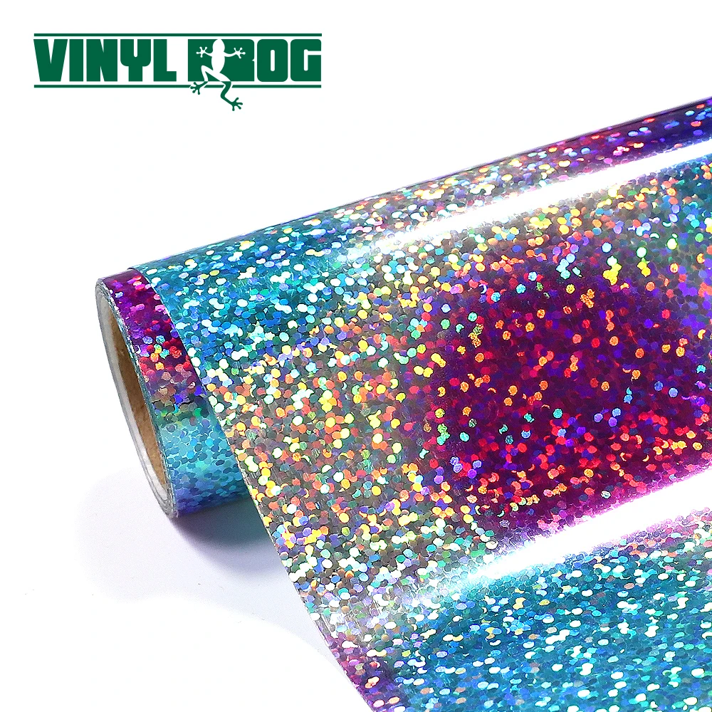 PVC Heat Transfer Film Holographic Round Multi Htv Vinyl For Tshirt Custom Printing
