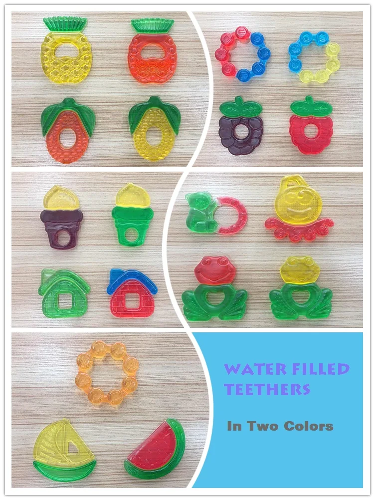 baby teether toy funny baby watrer filled teether fruit berry ice gel infant teething ring
