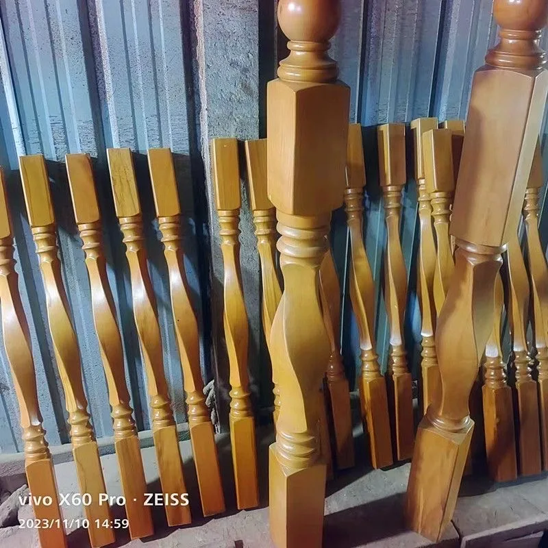 Professional Manufacture interior Solid Wood Staircase Railing Modern Luxury Stair Railings Easy Install Wood stair railing