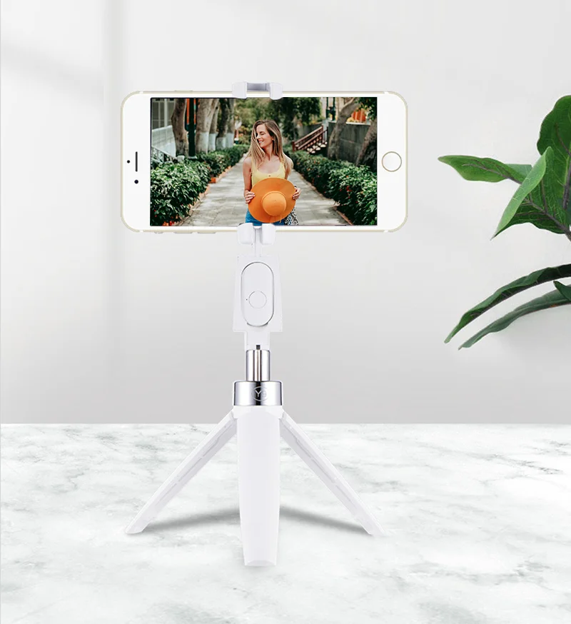 Wireless folding Remote Control smartphone mobile tripod Selfie Stick for live show make up vlog