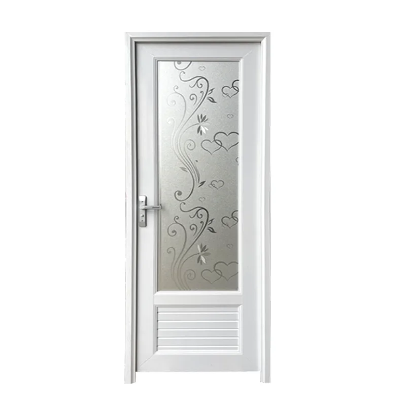 China Supplier Glass Doors Interior UPVC Fiber Bathroom Doors Designs