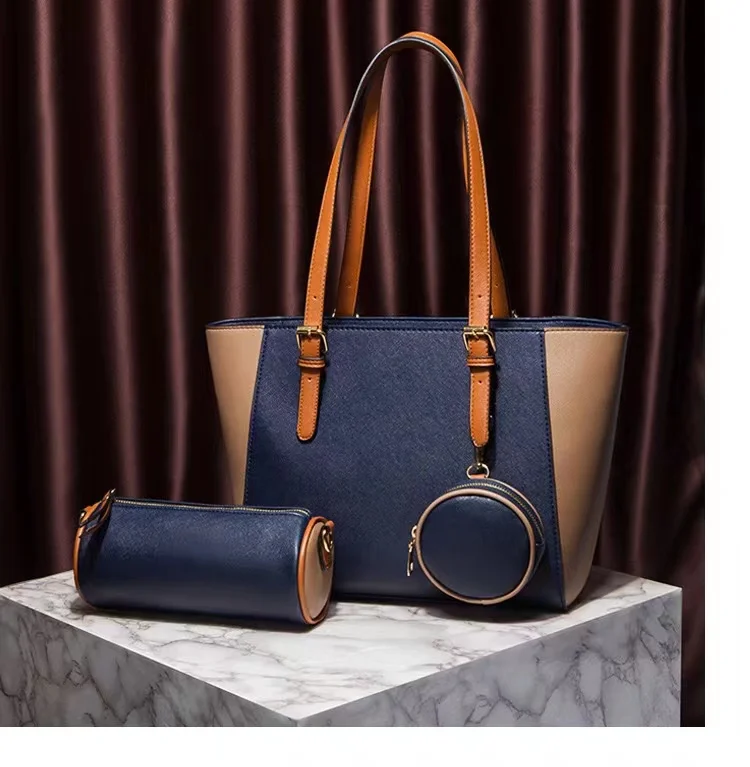 2021 fashion Latest Ladies hand bag pu leather Large Capacity 3 Pcs Set  formal ladies Luxury Designer Purses and Handbags