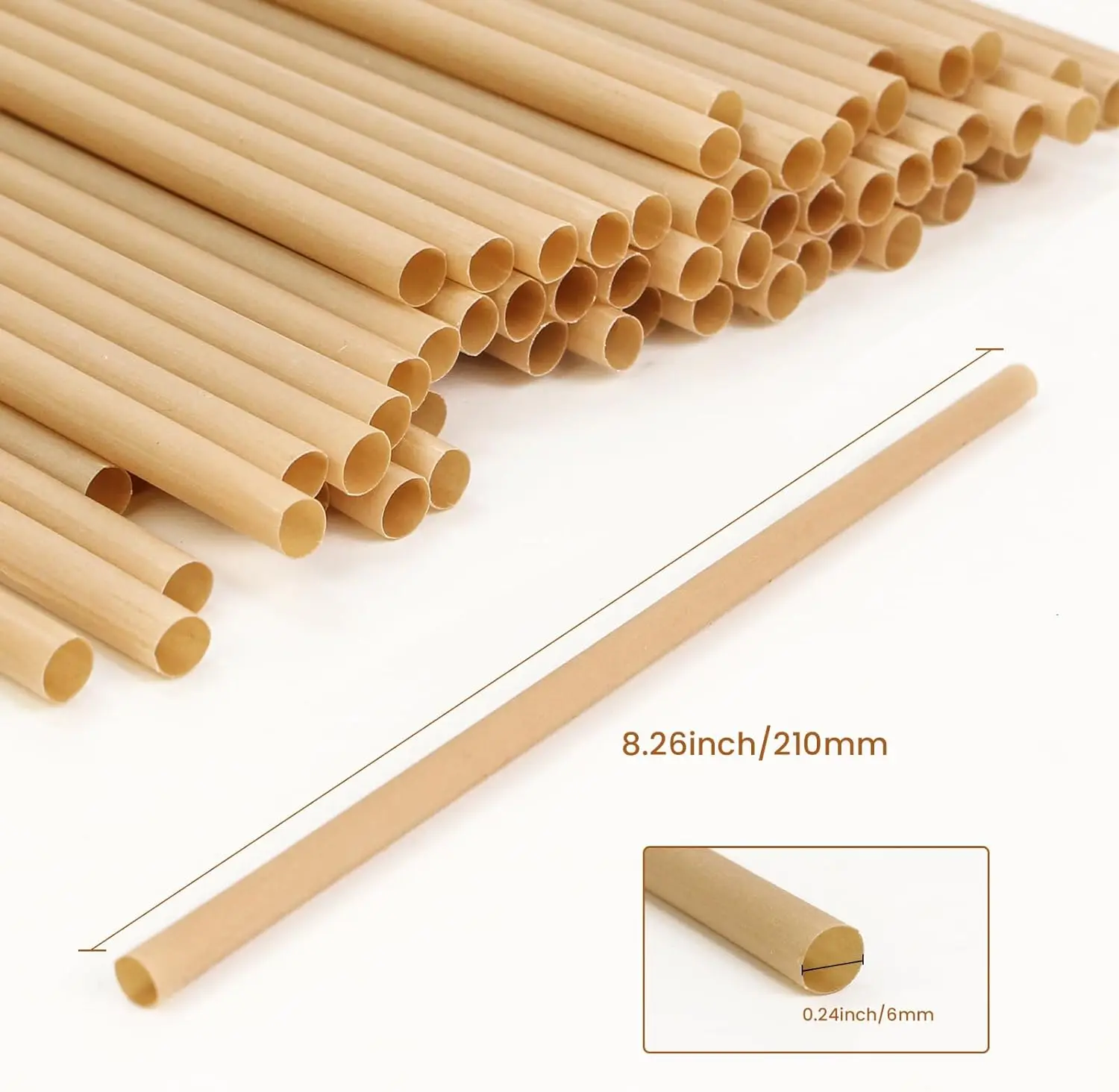 Eco-Friendly Custom Printed Sugarcane Drinking Straws Non-Plastic Disposable Hot Drink Straw for Giveaways