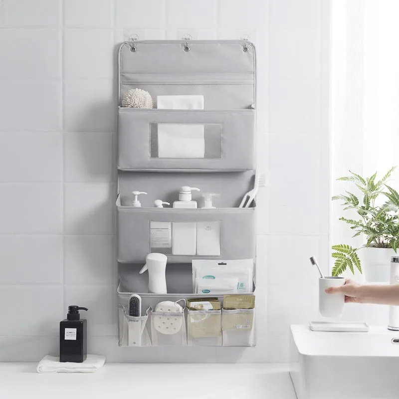 DS3953 Hanging Storage Bag for Bedroom Bathroom Office Oxford Fabric Wall Organizer Over Door Hanging Organizer with Pockets