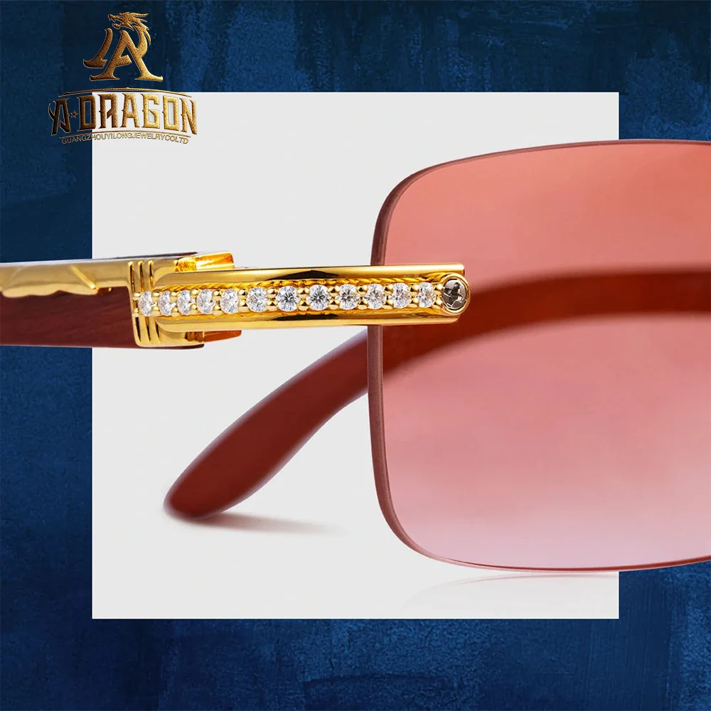 Luxury VVS Moissanite Diamond Pass Diamond Tester Sun Glasses For Men Fast Shipping