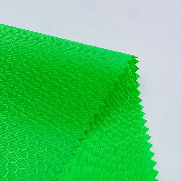 210D Football Grid Dobby PA Coated Polyester Bag Fabric for Bag 0.5x0.6cm