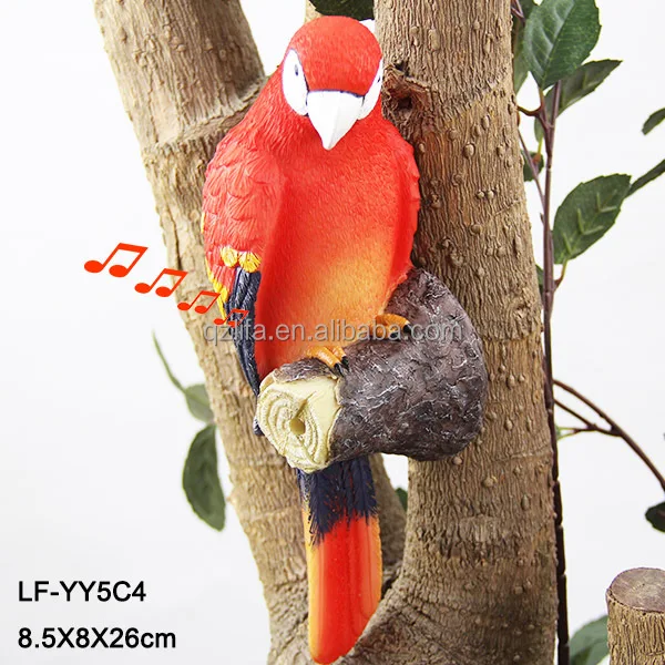 Resin Bird Statue Parrot Figurine For Wall Hanging Decoration motion sensor statue garden resin crafts