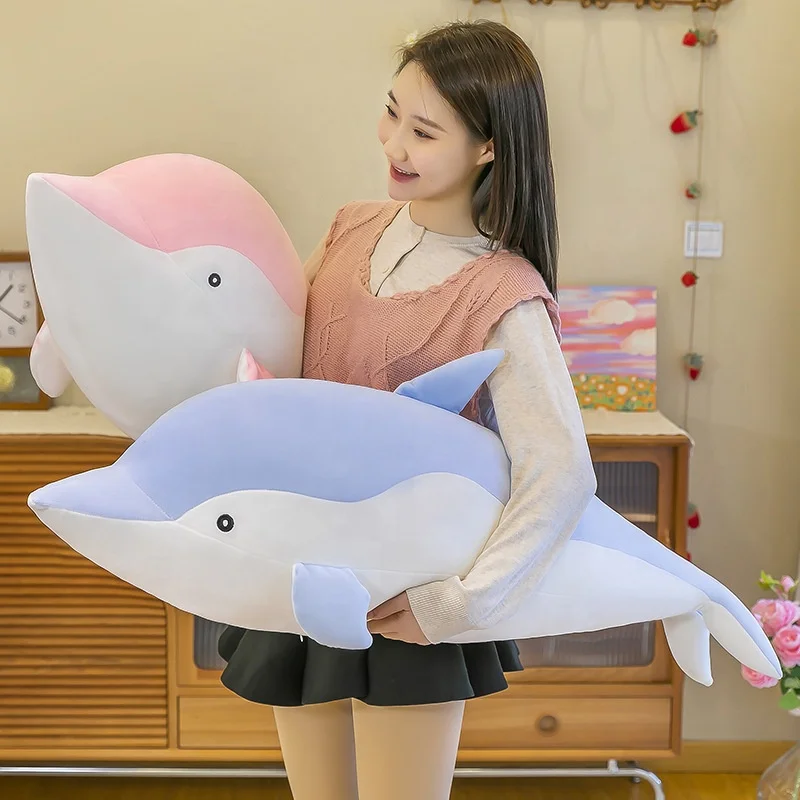 DH3244 Wholesale Internet high Quality Cute Custom Hot Sale Spandex Super Soft Stuffed Marine Animals Plush Pillows Dolphin Toy