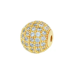 fashion jewelry 2022 18k gold plated jewelry cz spacer beads gemstone beads for jewelry making cubic zirconia diamond diy