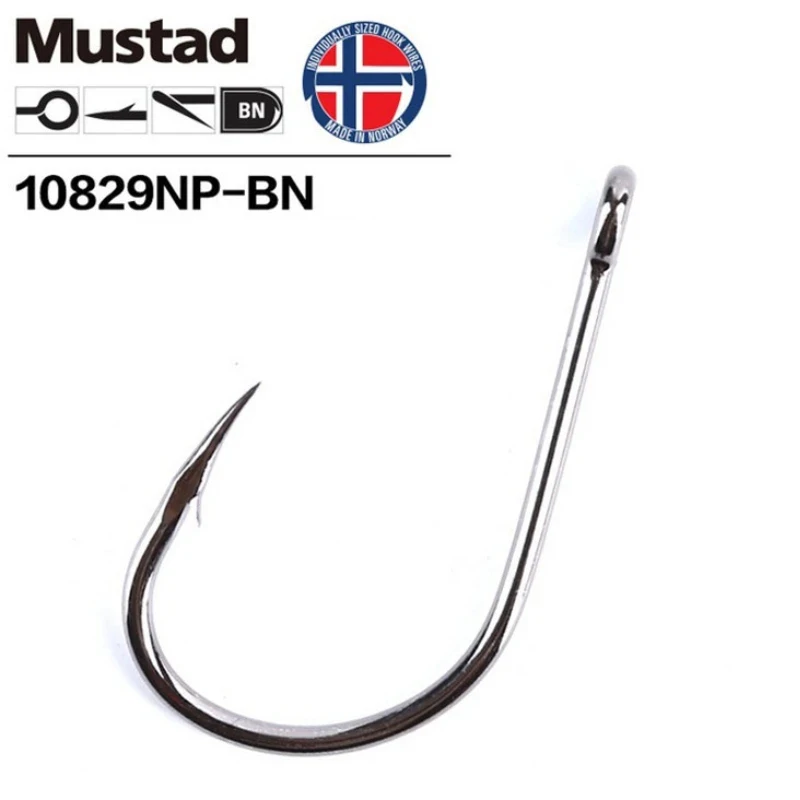 Mustad Sea Fishing Hooks 10829-BN Jig Fishhook Baits Herring Sturgeon Fishing Hooks Ocean