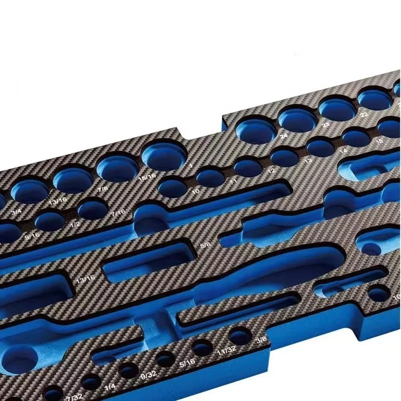 Custom packing EVA foam die cut insert for packing customized Surface IXPE Blue EVA carbon fiber  flannel spray  PVC