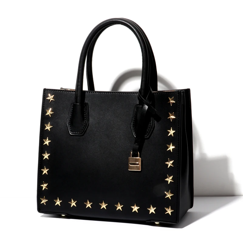 
TS8039 2020 china supplier Factory Sales Fashion Rivet Leather Tote Bag With Lock Messenger Crossbody Bags Women Handbags 