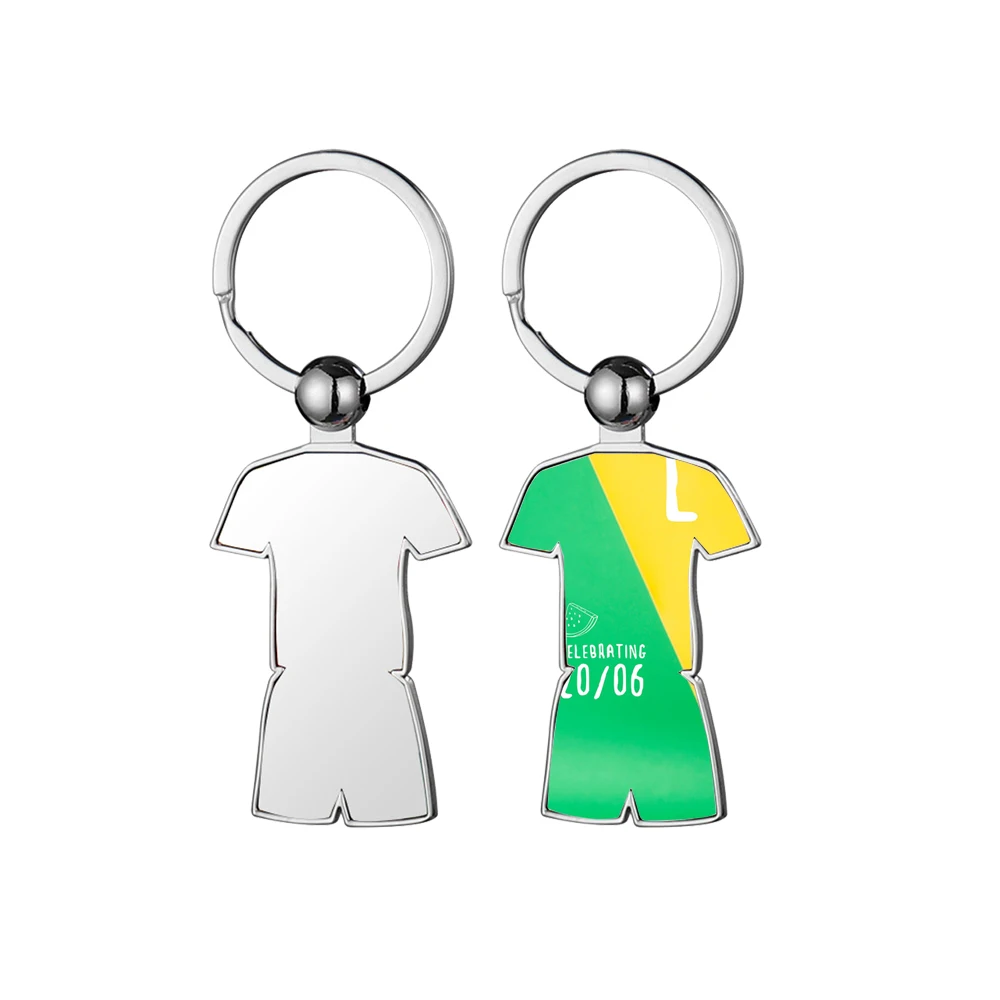Factory Personalized Printed t shirt Shape Blank sublimation metal keychain for Promotional Gift