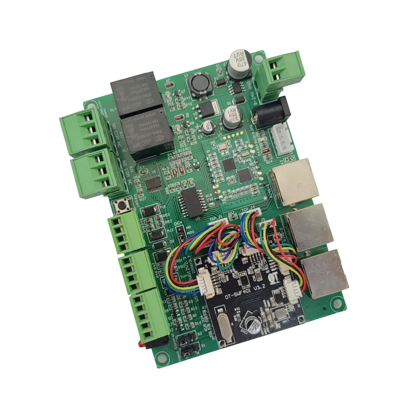 3 Ethernet TCP/IP port to 2 channel wiegand input 2 relay output Ethernet switch IO control board