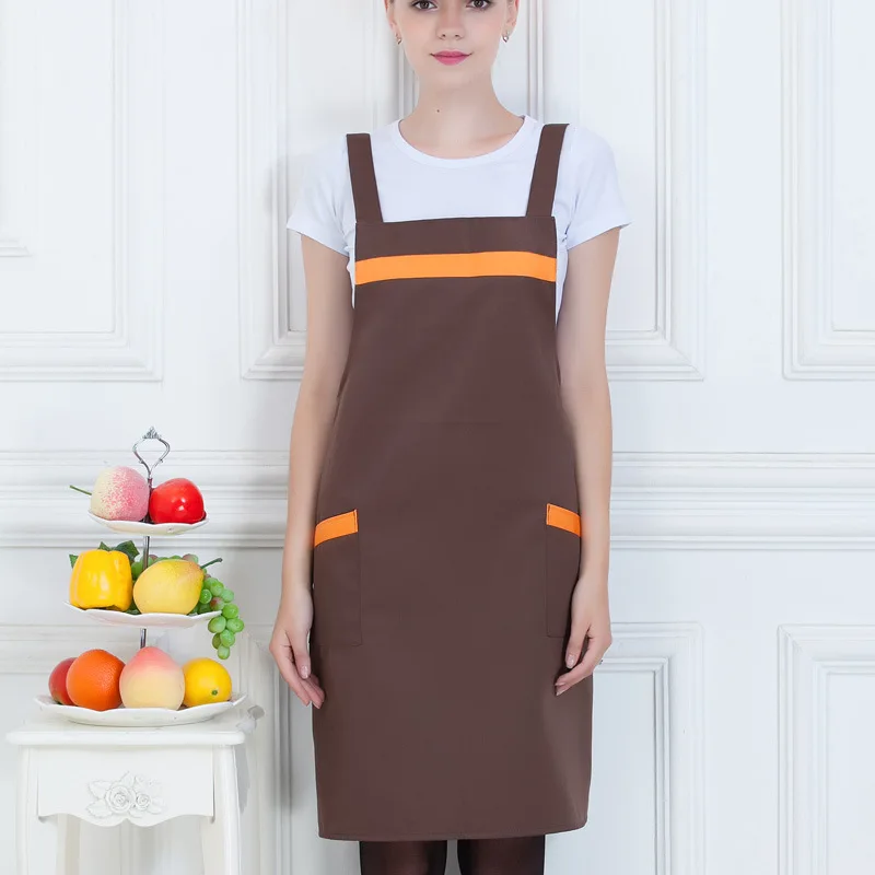 Supermarket work clothes pinafore fashion fruit shop restaurant cafe waiter apron with printed embroidered words