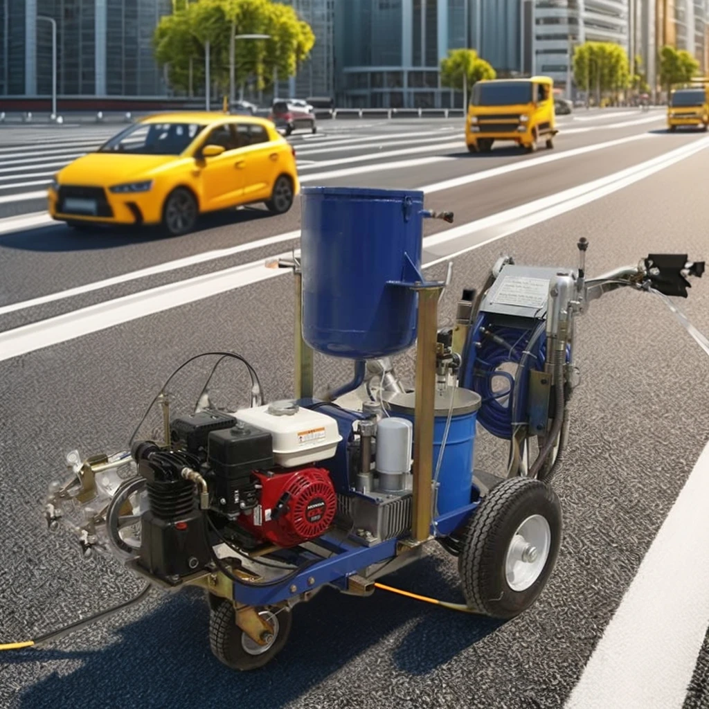 Hot Selling SW-5G Cold Paint Line Striping Machine with Airless Spray Guns for Road Marking Core Components Including Engine