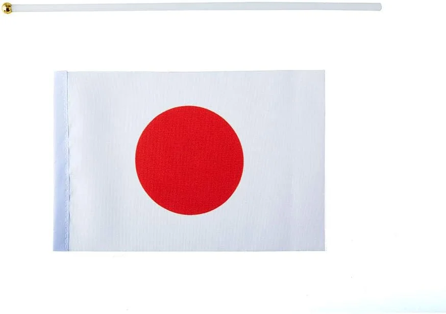 custom print japan flag Small Stick Mini Hand Held Flags Decorations 1 Dozen Polyester small flag printing logo