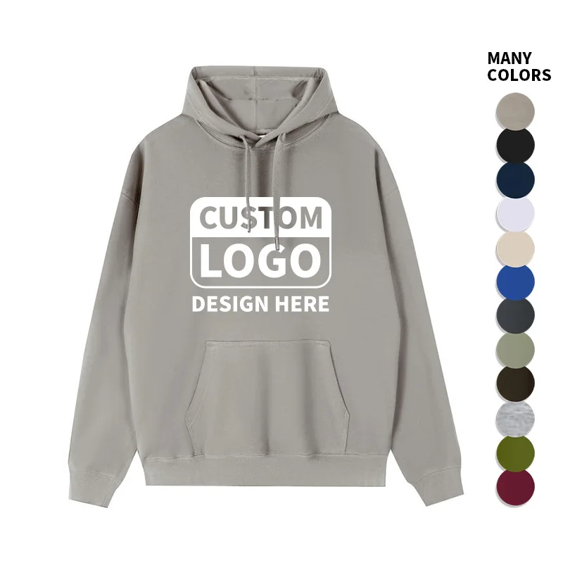 2022 custom unisex new velvet lining 100% cotton hoodie heavyweight 550G plain oversized pullover hoodie