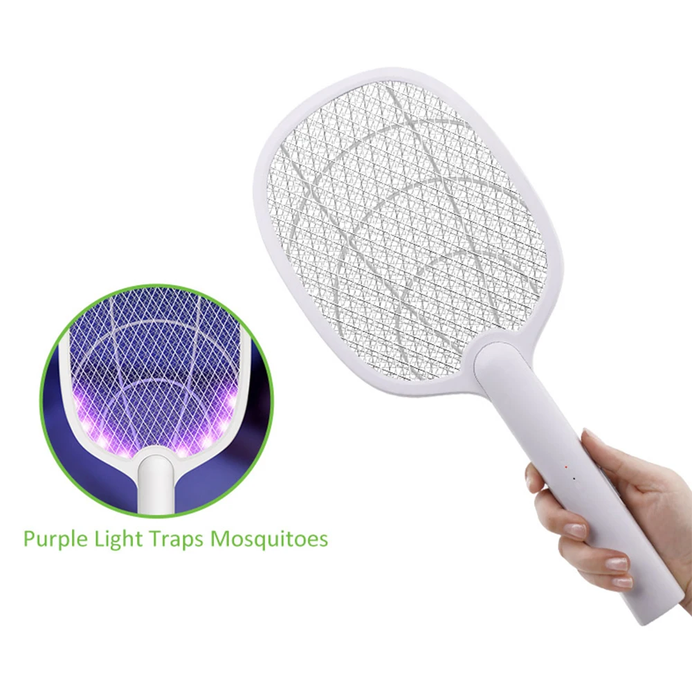 1200 mAh Power Rechargeable Mosquito Killer Electric Shock Fly Zapper Electric Fly Swatter for Pest Control