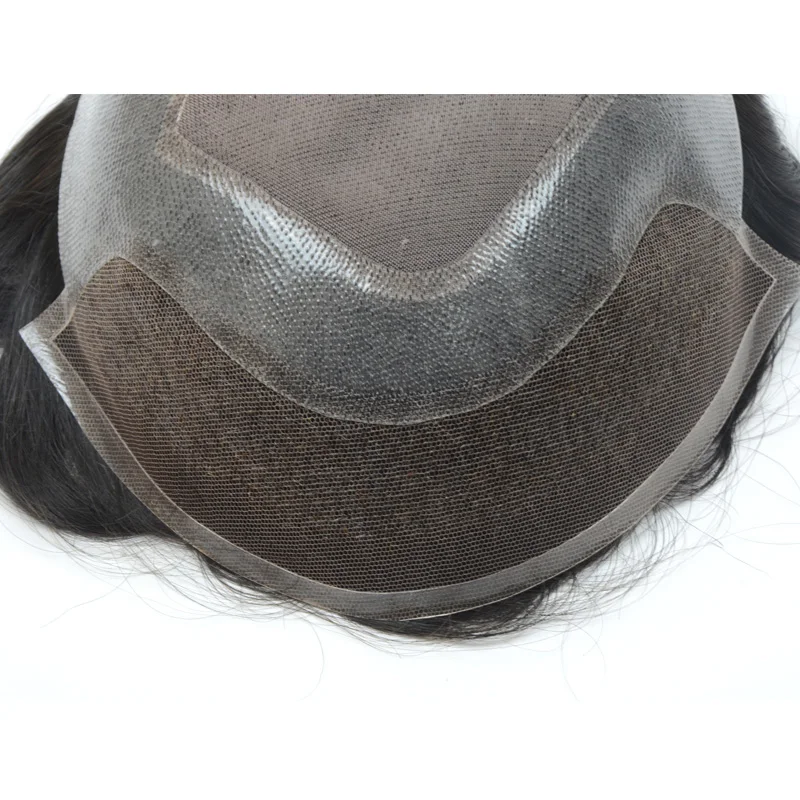 Natural Hairline Invisible human hairpieces high quality Mono top men toupee