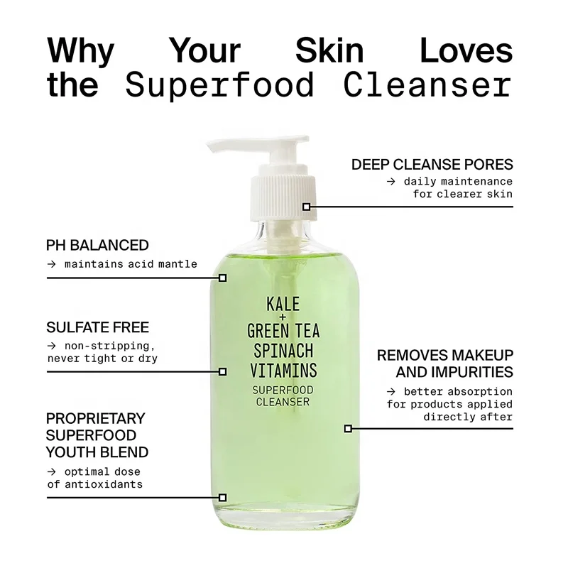 Skin Care Best Gentle Foam Face Wash Rose Hip Seed Or Green Tea Foam Facial Cleanser