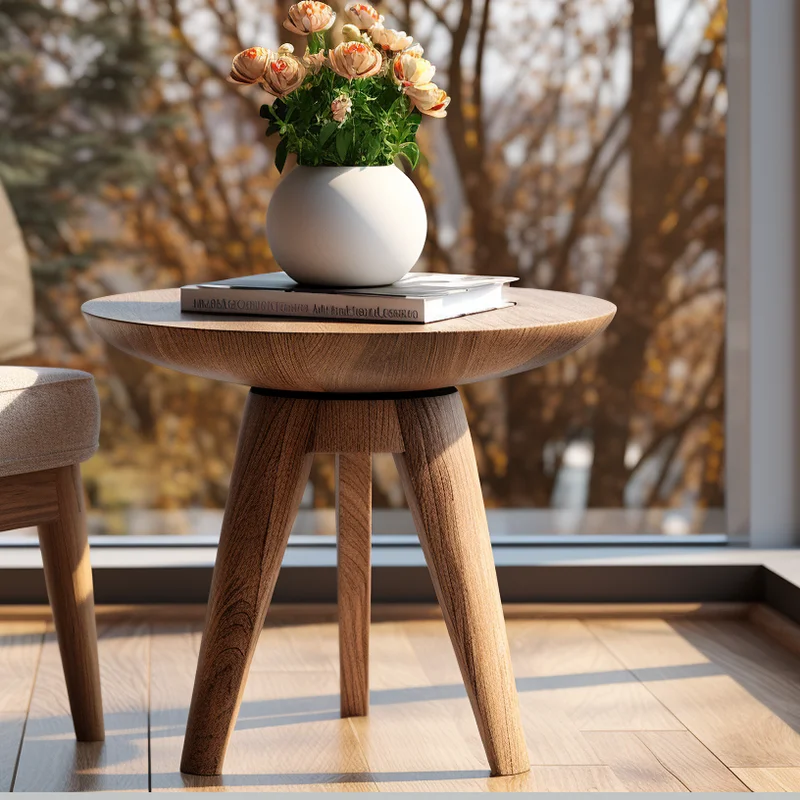 Mrs Woods Hot Sale High Quality Nature 100% Oak Stand Side End Table for Living Room Bedroom