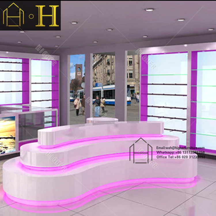 hair product display shelf wig store display hair display cabinet with light