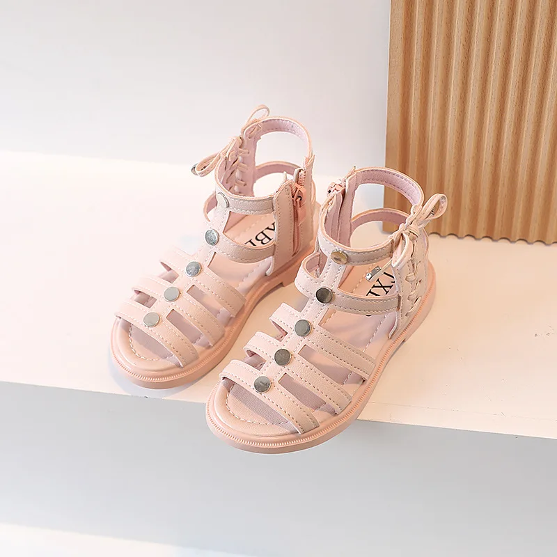 Nian OEM Zapatos De New Fashion Trendy White Rubber Children Shoes For Girls With Heels