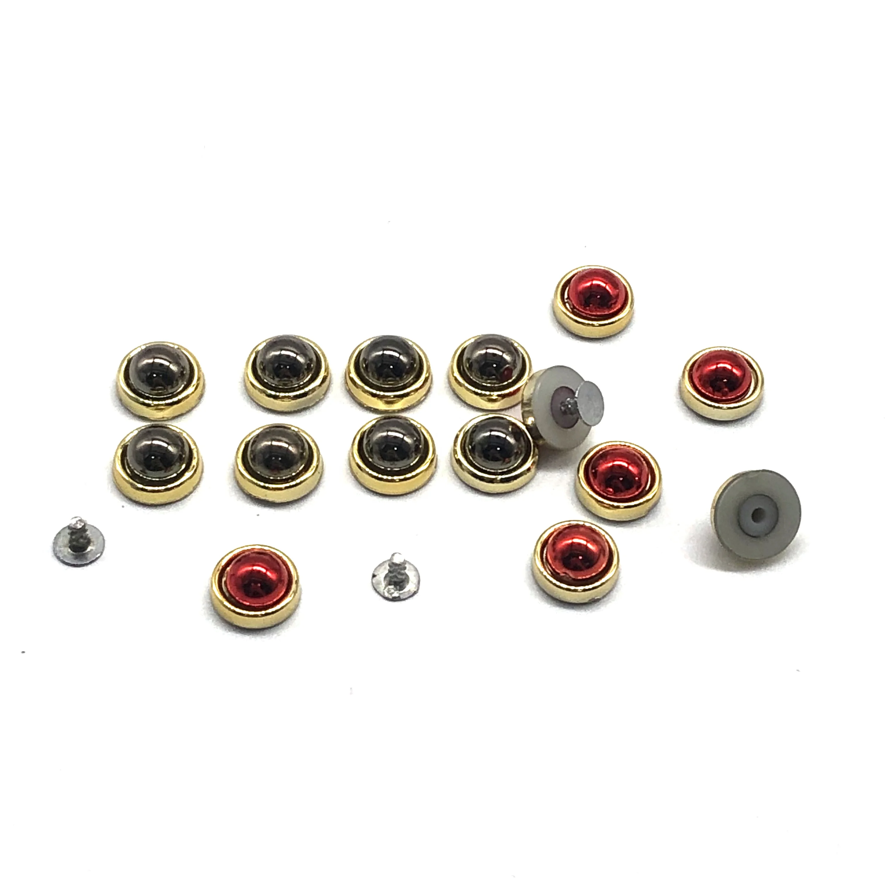 8mm Shoes bag accessories plastic pearl semicircle gold bottom rivets clothing decoration