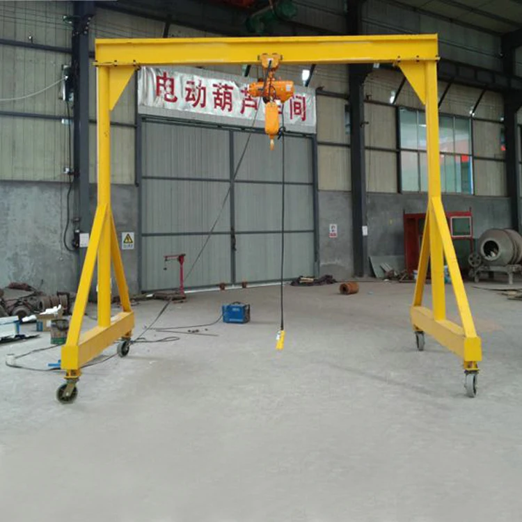 Widely used steel plate 5t steel beam gantry crane with winch trolley