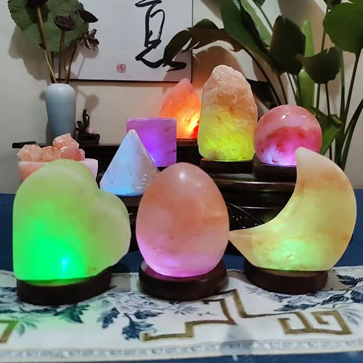 Kangshun USB Salt Lamp Natural Himalayan Salt Lamp Night Light for Office Home Deco Gift