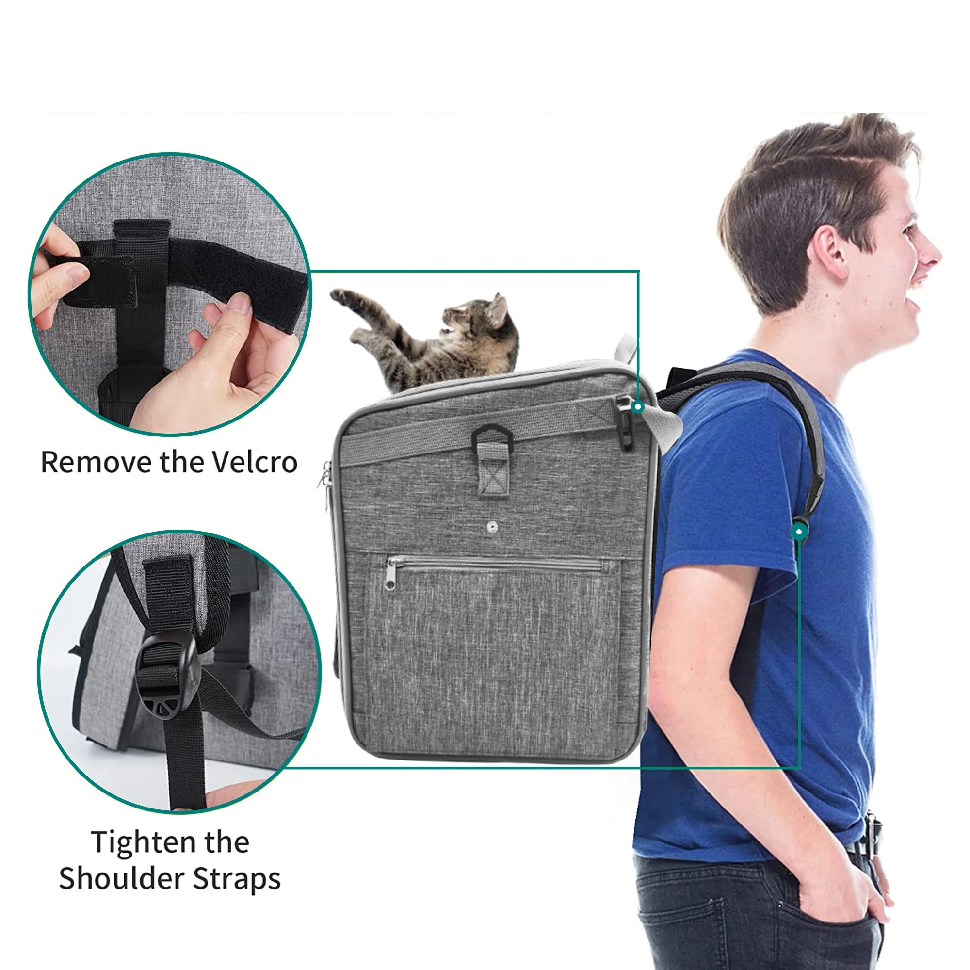 Dog Bike Basket Expandable Soft-Sided Pet Carrier Backpack for Medium Bicycle Pet Carrier