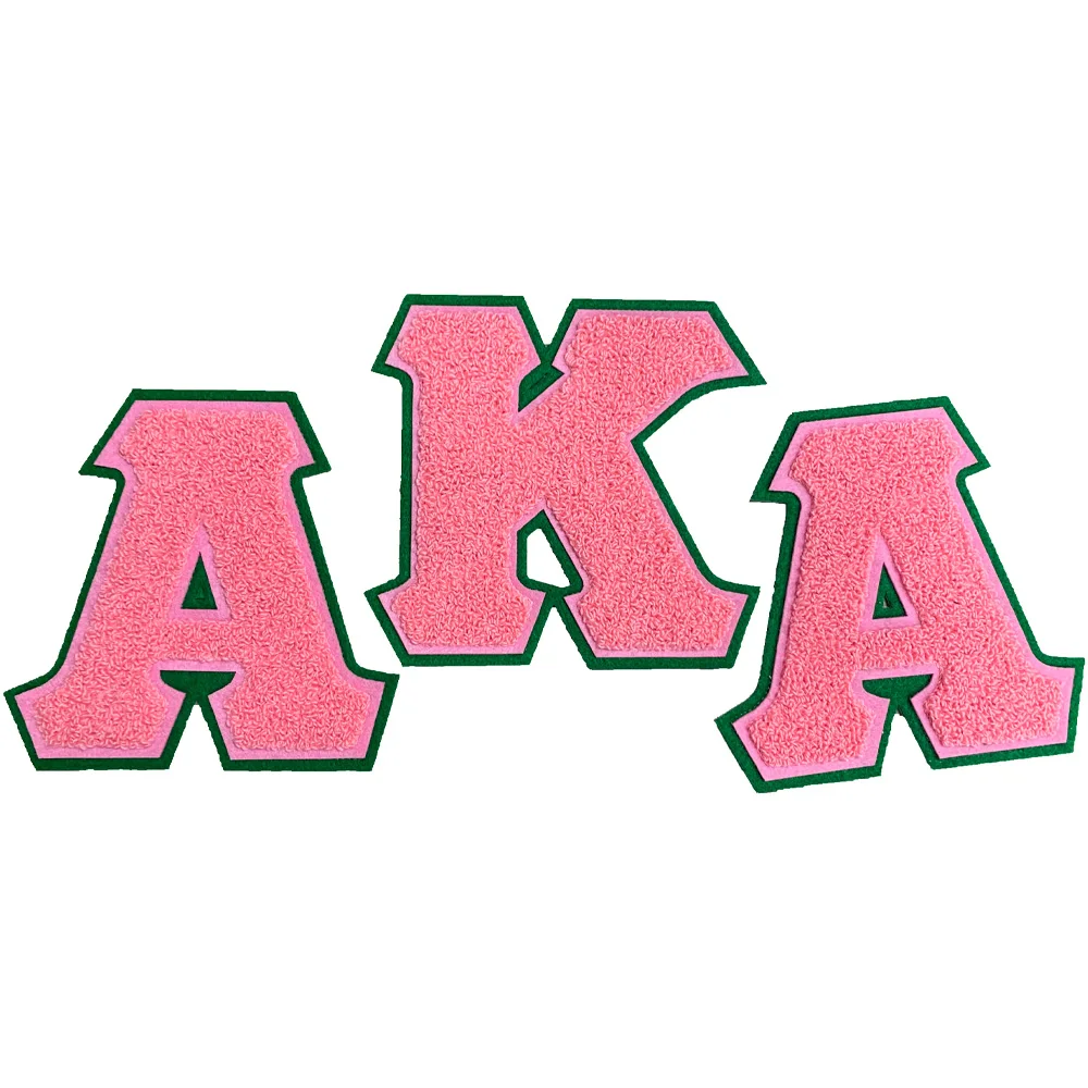 Wholesale Custom chenille patches letterman jacket hoodie greek letter iron on patches