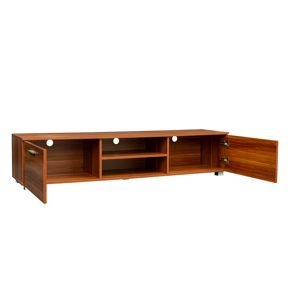 Modern Design Open Storage Cabinet Walnut Tv Cabinet Living Room Tv Rack