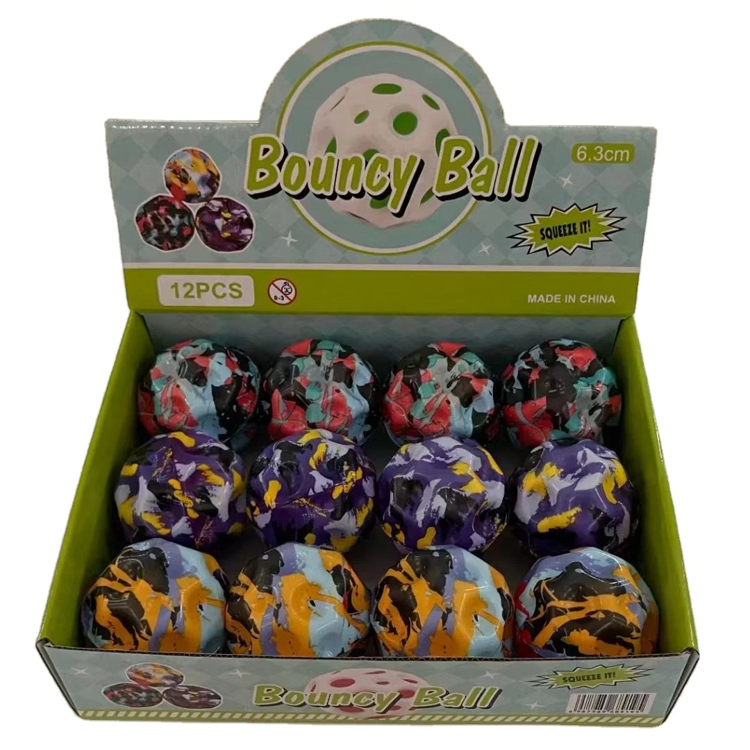 Wholesale custom box 12 a box of high bounce ball 60mm color high quality elastic handball Super high bounce rubber handball