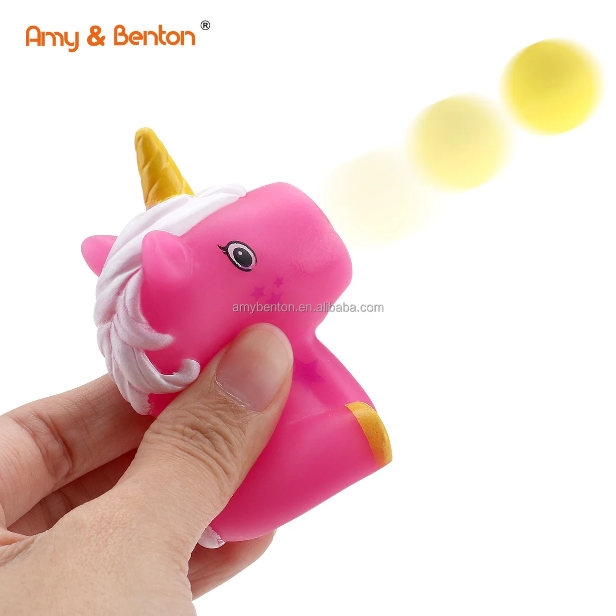 Outdoor Unicorn Squeeze Shoot Ball Kid Air Powered Squeeze Popper Gun Toy children Soft Eva Popper Shoot Ball Toys