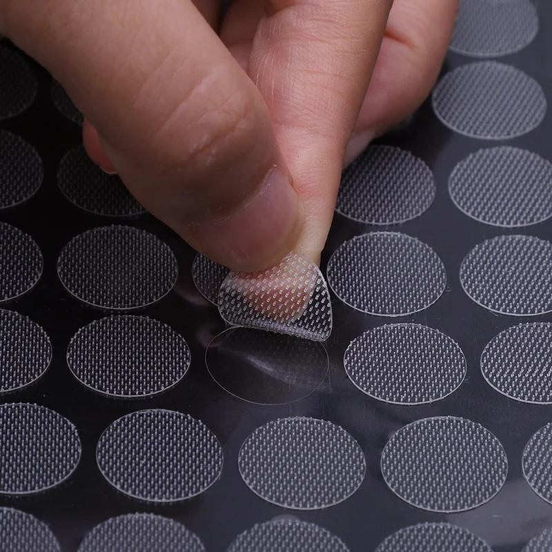 10/15/20/25mm Transparent Hook And Loop Dots Self Adhesive Round Hook And Loop Tape Fastener Hook Loop Dots