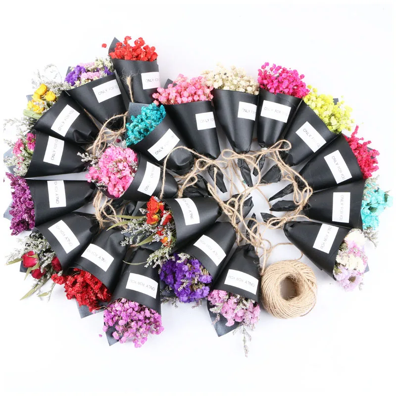 DREA Natural mini dry flowers bouquet rose lavender dried flowers for weddings