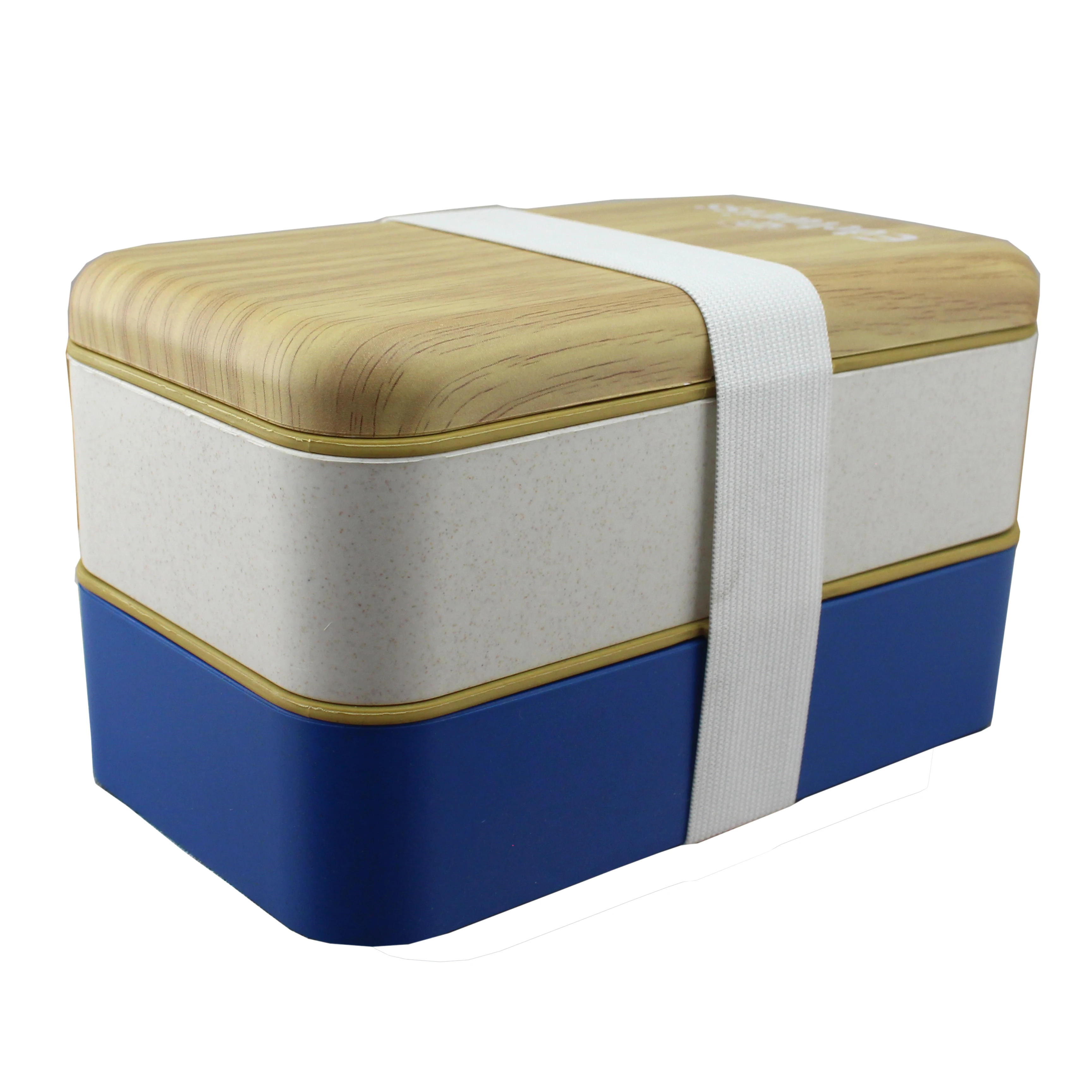 bento boxes wholesale two layer Wheat Straw Lunch Box With Bamboo Lid Insulated Thermal bamboo fiber lunch box