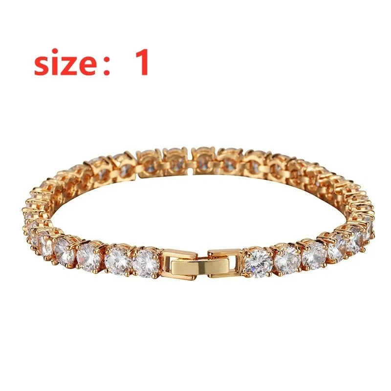 Mens Iced Out Cuban Link Bracelet Men 14k Gold Plated Diamonds Jewelry Bracelet P393