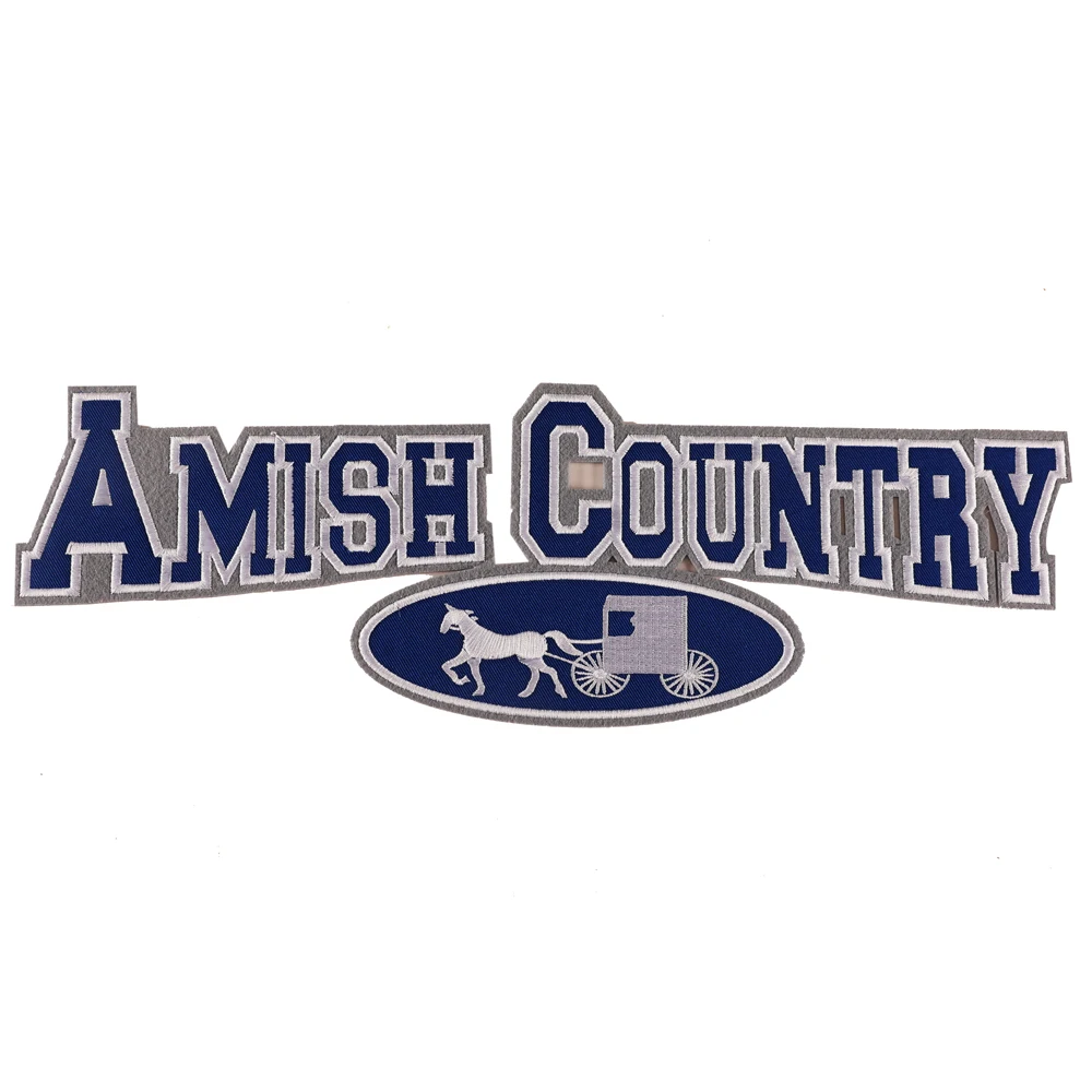 Custom applique embroidery patches twill fabric 1908 number shield patches for T shirt