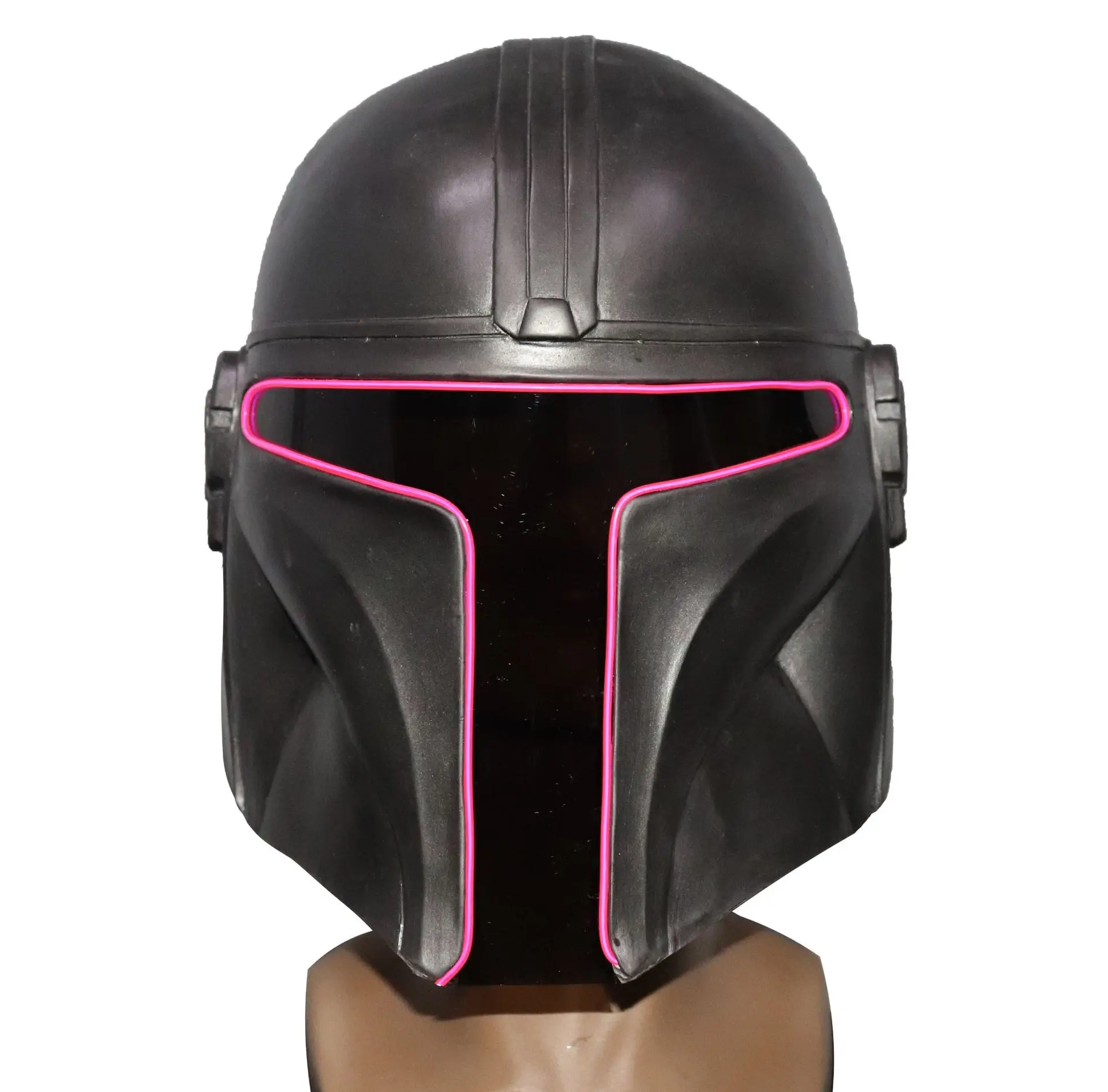 LED mandalorian helmet halloween mask dress up star 9 skywalker rise darth vader white war soldier glow party masks helmet