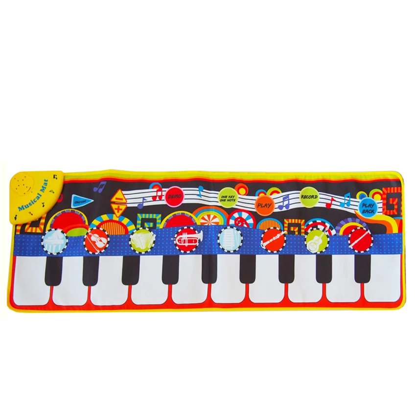 Лидер продаж Amazon, 110*36 детский мультяшный музыкальный танцевальный коврик 2 в 1 для фортепиано, раннее образование, детские танцевальные коврики, упражнения